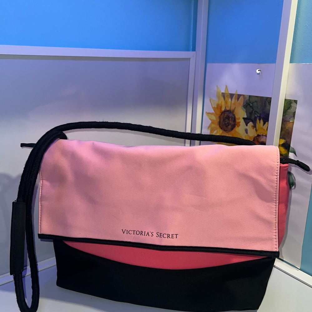 Victoria's Secret Pink and Black Crossbody Bag